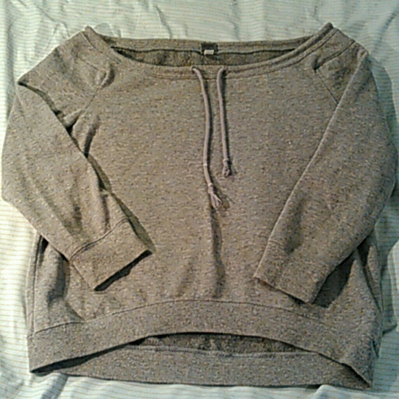 Off Shoulder Grey Crop Top Sweater