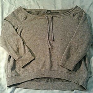 Off Shoulder Grey Crop Top Sweater