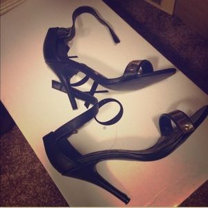 Black Ankle strappy heels
