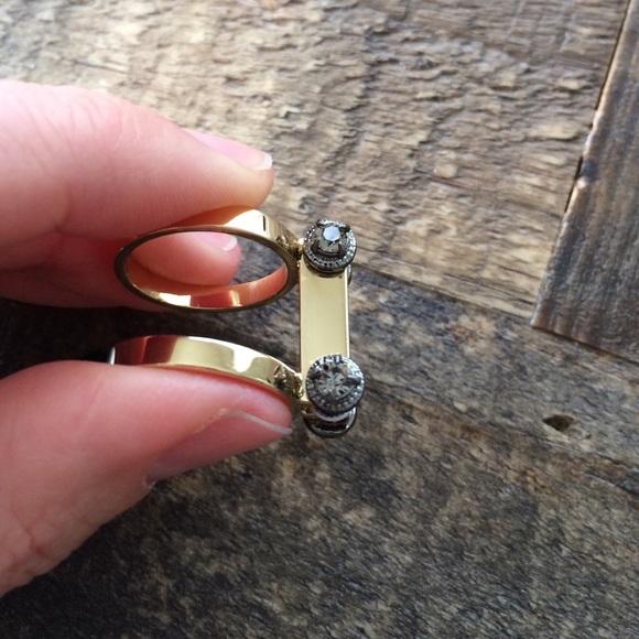 ❌sold 🌸HP 🌿V🌿 J Crew double bolt ring - Picture 2 of 4