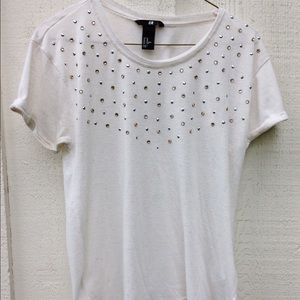White H&M Sparkly Top