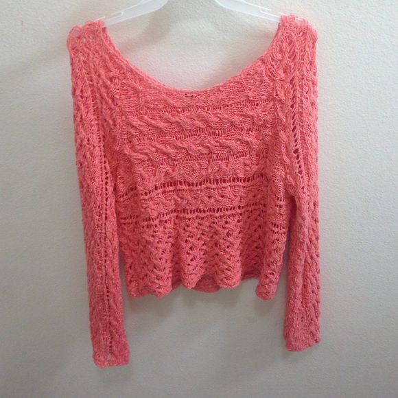 Free people coral sweater