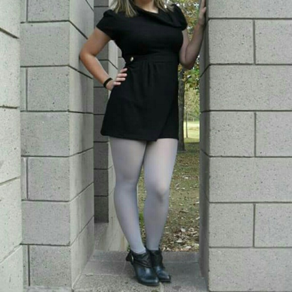 Black Silver Button Dress