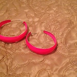 Neon pink earrings