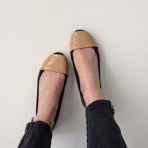 Jeffrey Campbell Patent Leather Black & Tan Flat