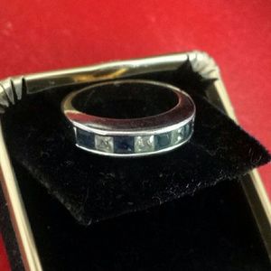 Sterling silver blue and white ring!!