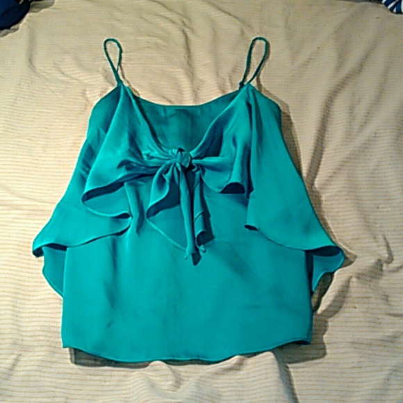 Turqouise Front Tie Top