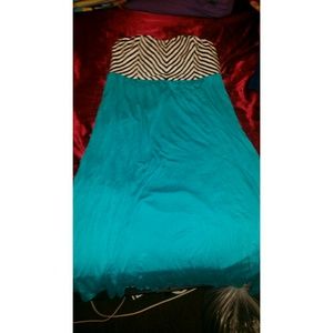 Strapless maxi dress and black dress