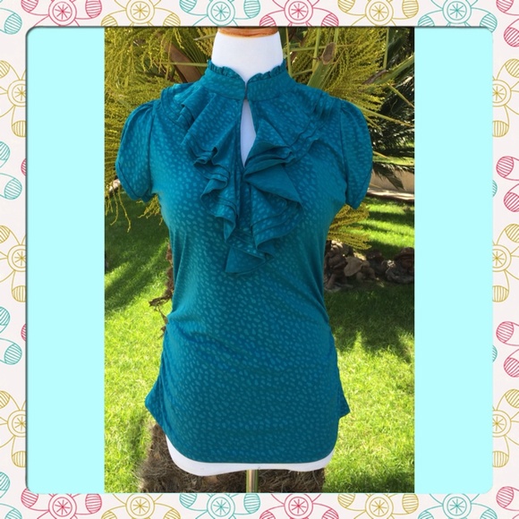 💙Blue Teal Ruffle Dressy Vintage Shirt💙