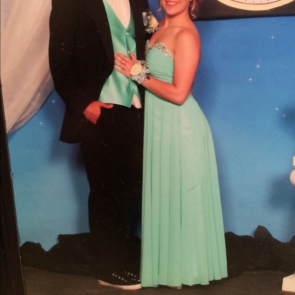 Turquoise Prom Dress - Picture 4 of 4