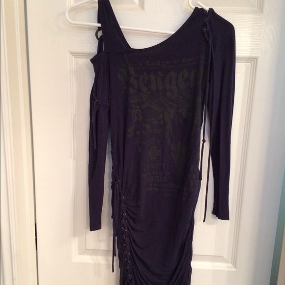 Sexy salvage dress with one off the shoulder