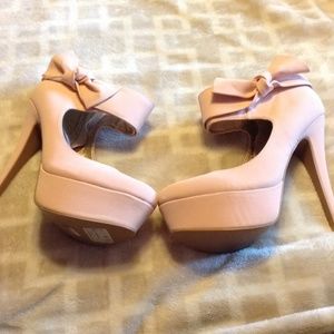 Baby pink high heels