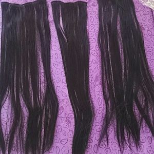 Black 7 piece hair extensions 24"