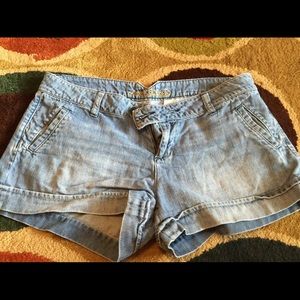 Blue denim shorts