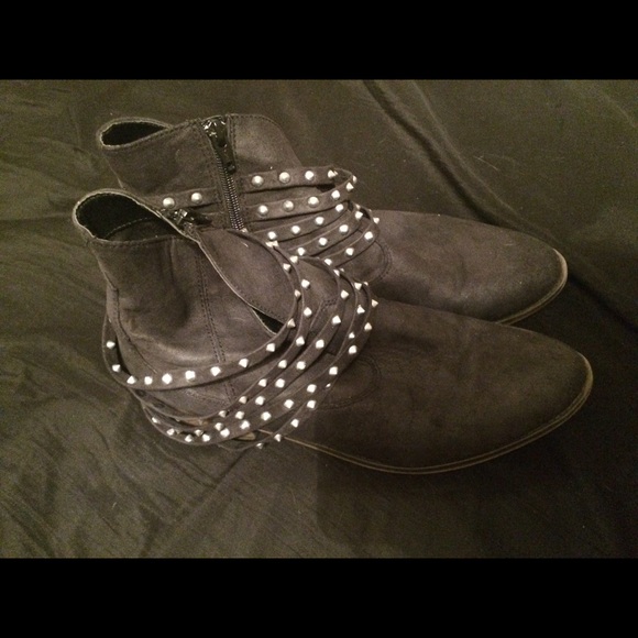 Black stud boots size 12