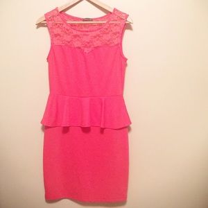 Pink Peplum Dress