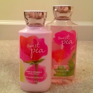 Bath and body works sweet pea lotion and body wash