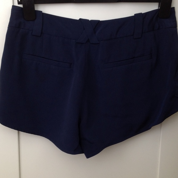 Alice & Olivia Butterfly Shorts, Navy Silk - Picture 2 of 4