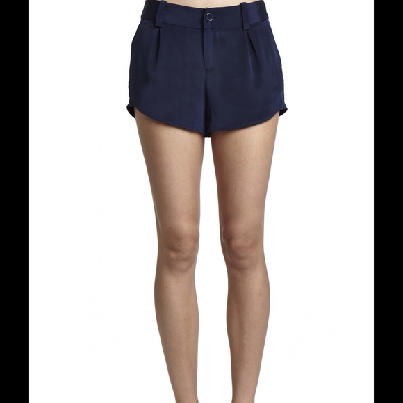 Alice & Olivia Butterfly Shorts, Navy Silk - Picture 4 of 4