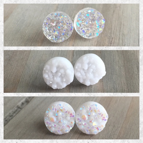 Druzy Style Earrings - 3 Pair Bundle