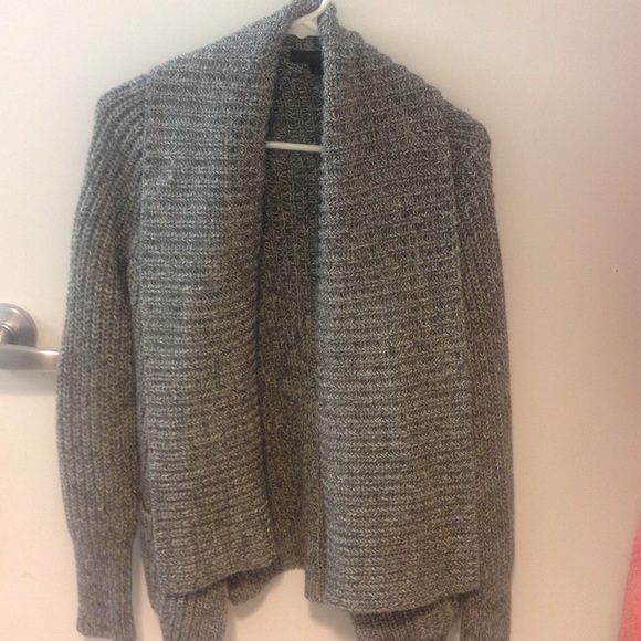 Marled Rib-stitch Open Cardigan Sweater