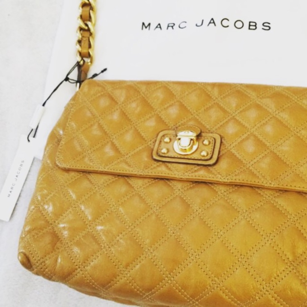 NEW Marc Jacobs The XL Quilted Shoulder Bag Yellow