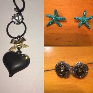 3 pairs of Betsy Johnson Earrings.