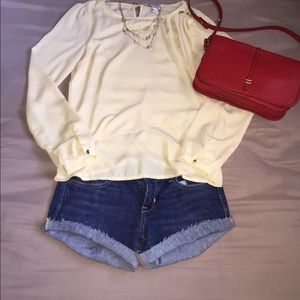 Long Sleeve Beige Blouse