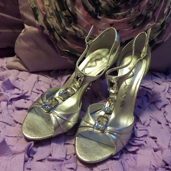 Silver Nina heels