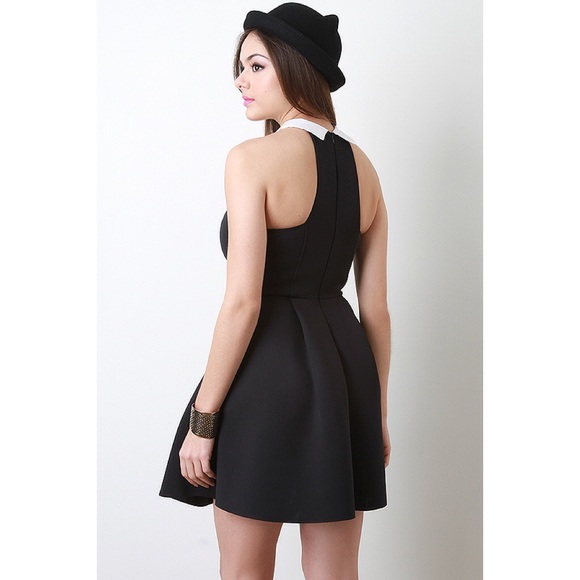 1DAYSALE "Black Tie Event" Flare Collared Dress - Picture 3 of 4