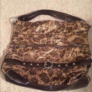 Brown leopard print bag
