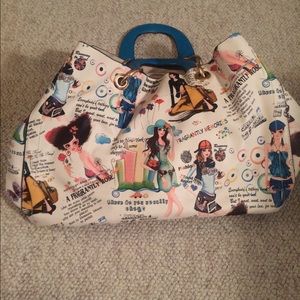 Large graphic print tote bag