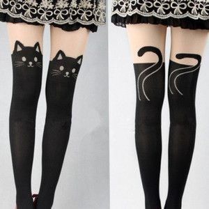 Cat Face Knee Tights