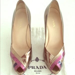 Prada Metallic Heels