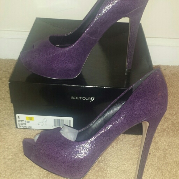 Dk Purple Peep Toe Pumps