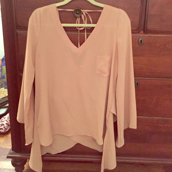 Double Zero Tops - Cream/Nude Pink Blouse