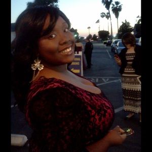 Black and pink lace dress