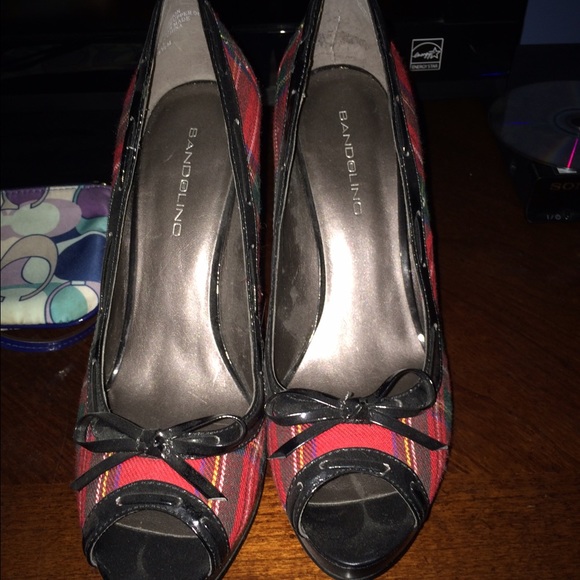 Black and red pumps