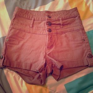 Light burgundy high waisted shorts!