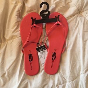 Coral flip flops
