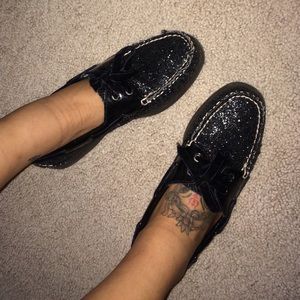 Black Glitter Sperry's