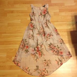 F21 floral and lace tulip front dress