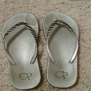 Zebra flip flops