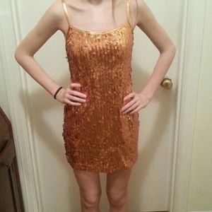 Gold sequin dress