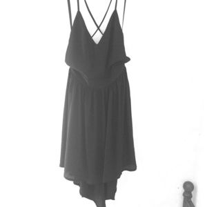 Black backless mini dress