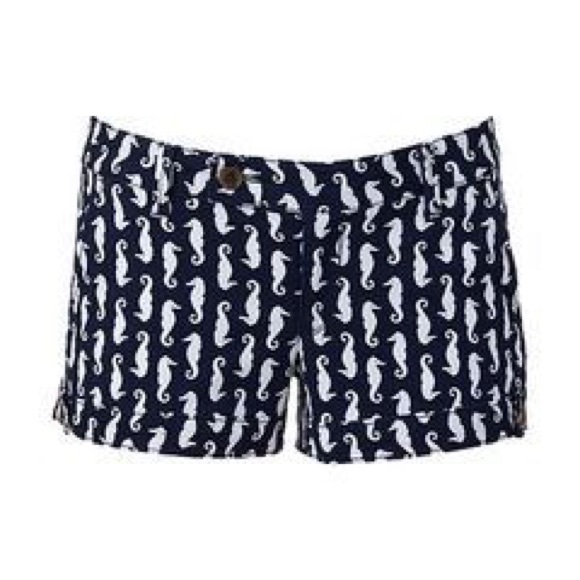 Size 7 Navy Blue Patterned chino shorts