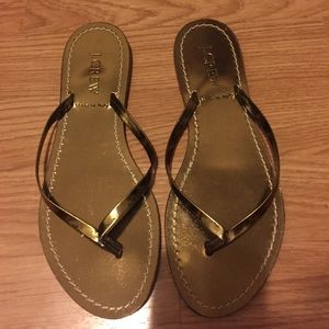 Brand New Leather metallic Jcrew Sandals
