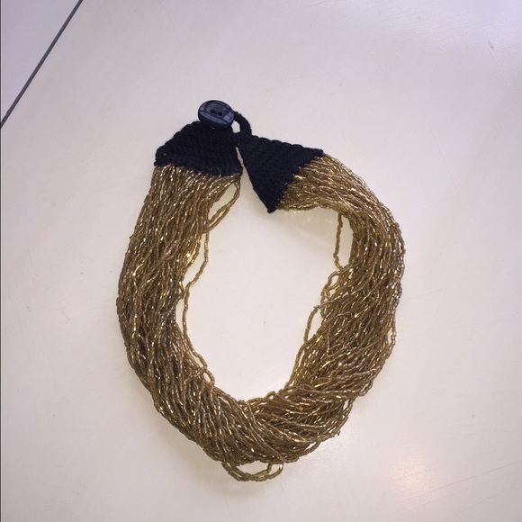 Gold beaded necklace