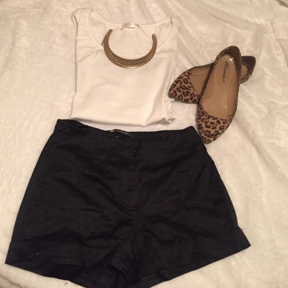 Black high rise shorts