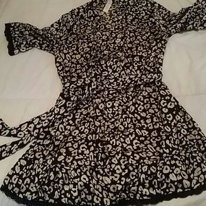 Light pink & black satin robe